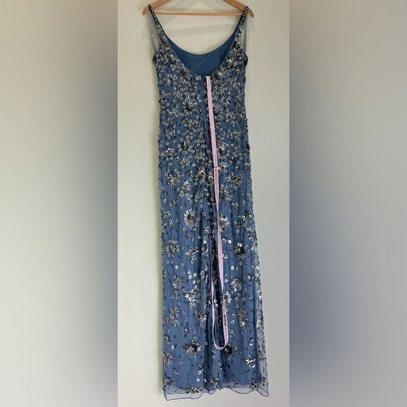 Mac Duggal Sparkling Blue Maxi Gown - Picture 4 of 13